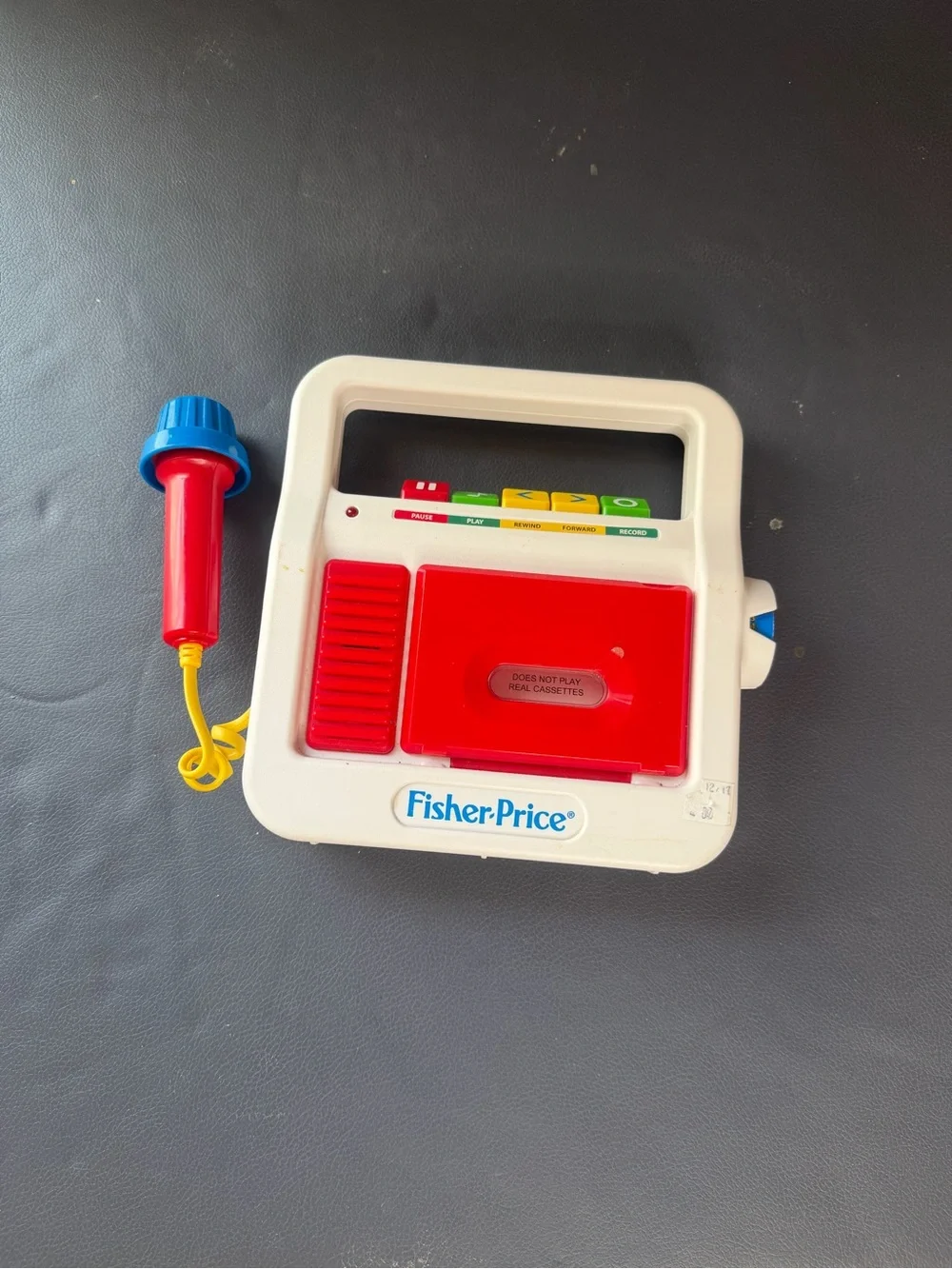 Fisher-Price White Kids Music Player with Red Panel and Red Microphone